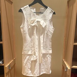 SHEIN White Bow Detail Mini Dress